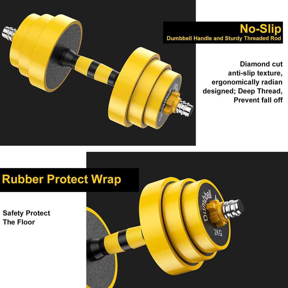 Adjustable 2-In-1 Dumbbell Barbell Set