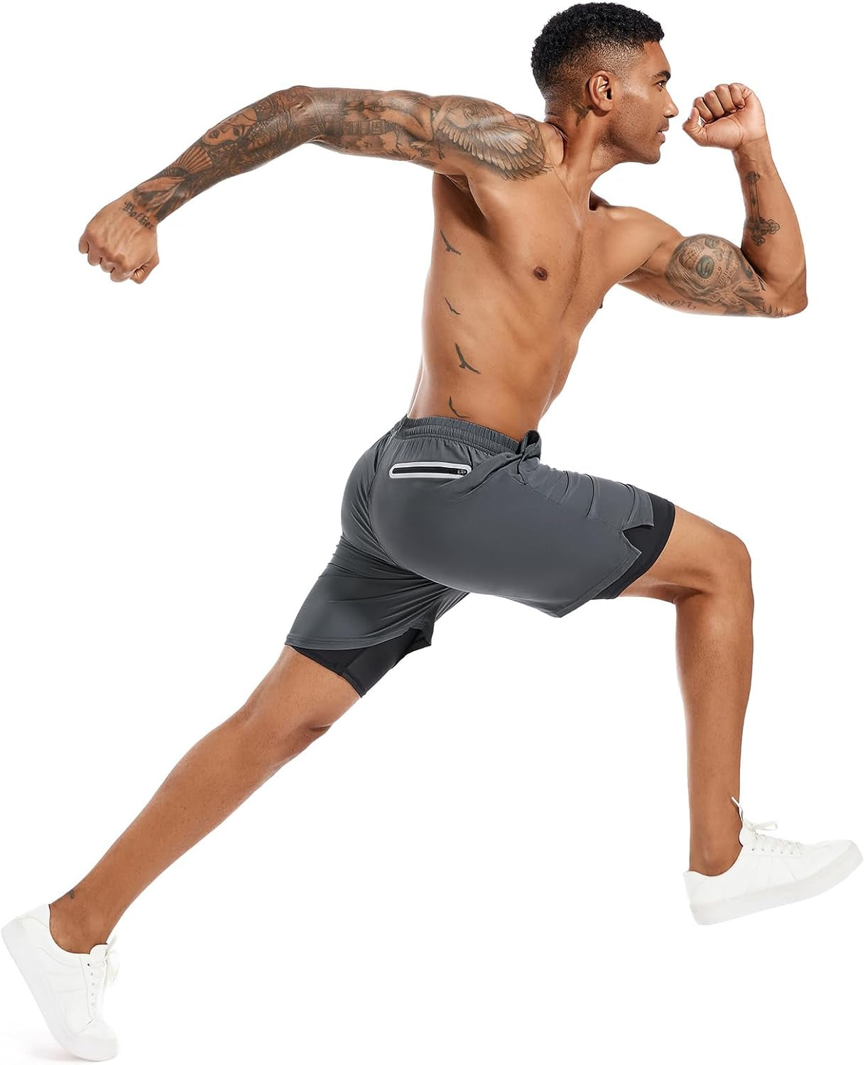 Men'S Running Shorts with Phone Pockets