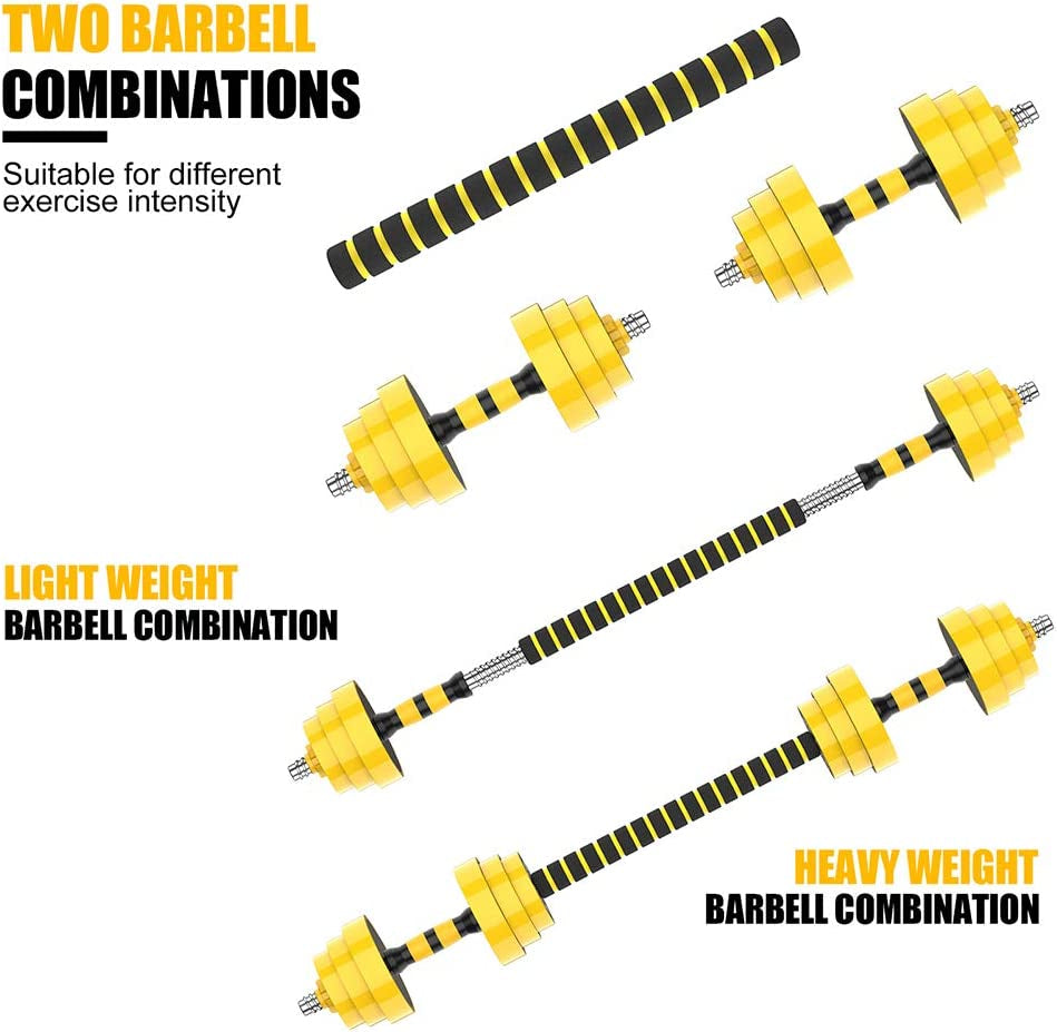 Adjustable 2-In-1 Dumbbell Barbell Set